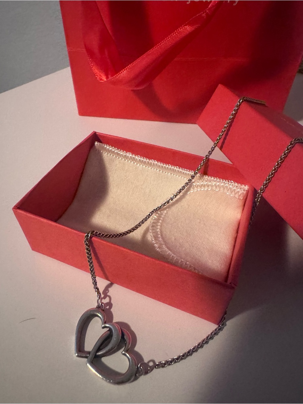 James Avery Silver Interlocking Heart Necklace